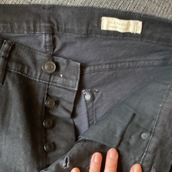 All Saints Black Cigarette Jeans W30 - Picture 4 of 7
